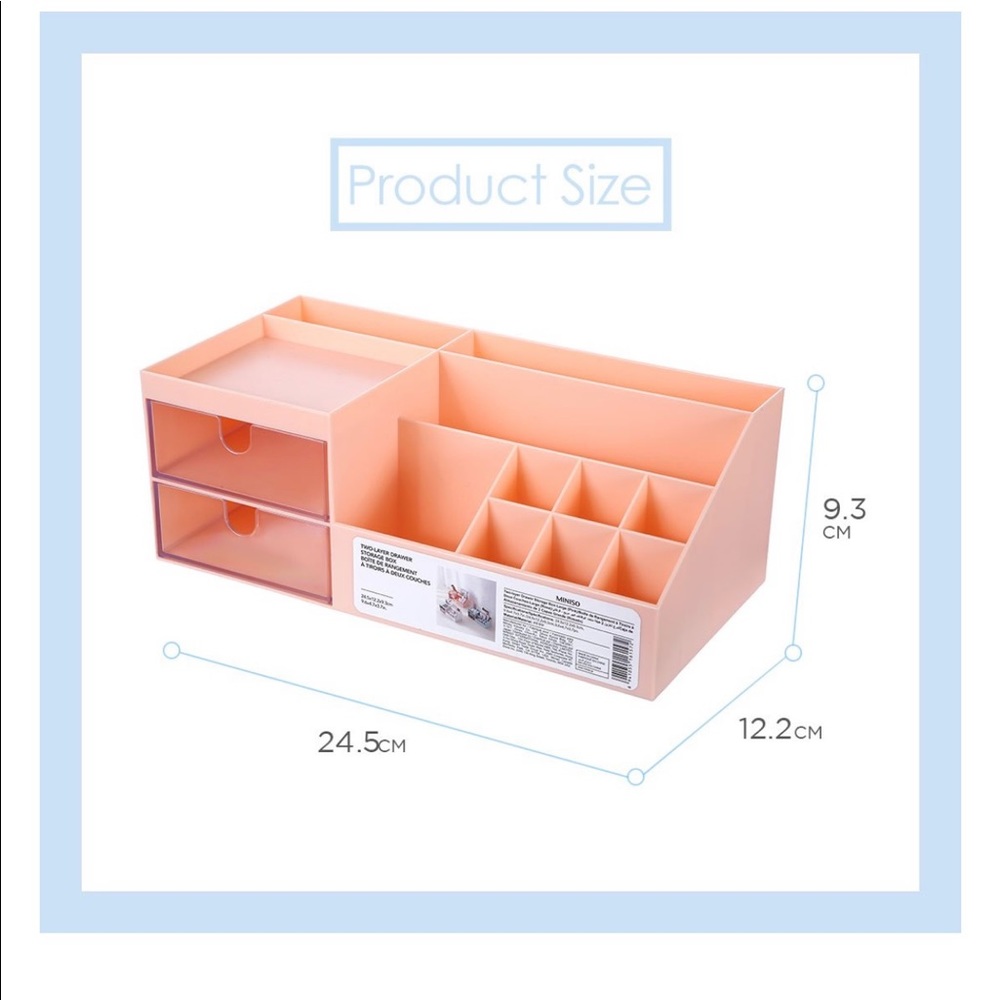 Miniso Two-Layer Drawer Storage Box - Picture 3 of 8